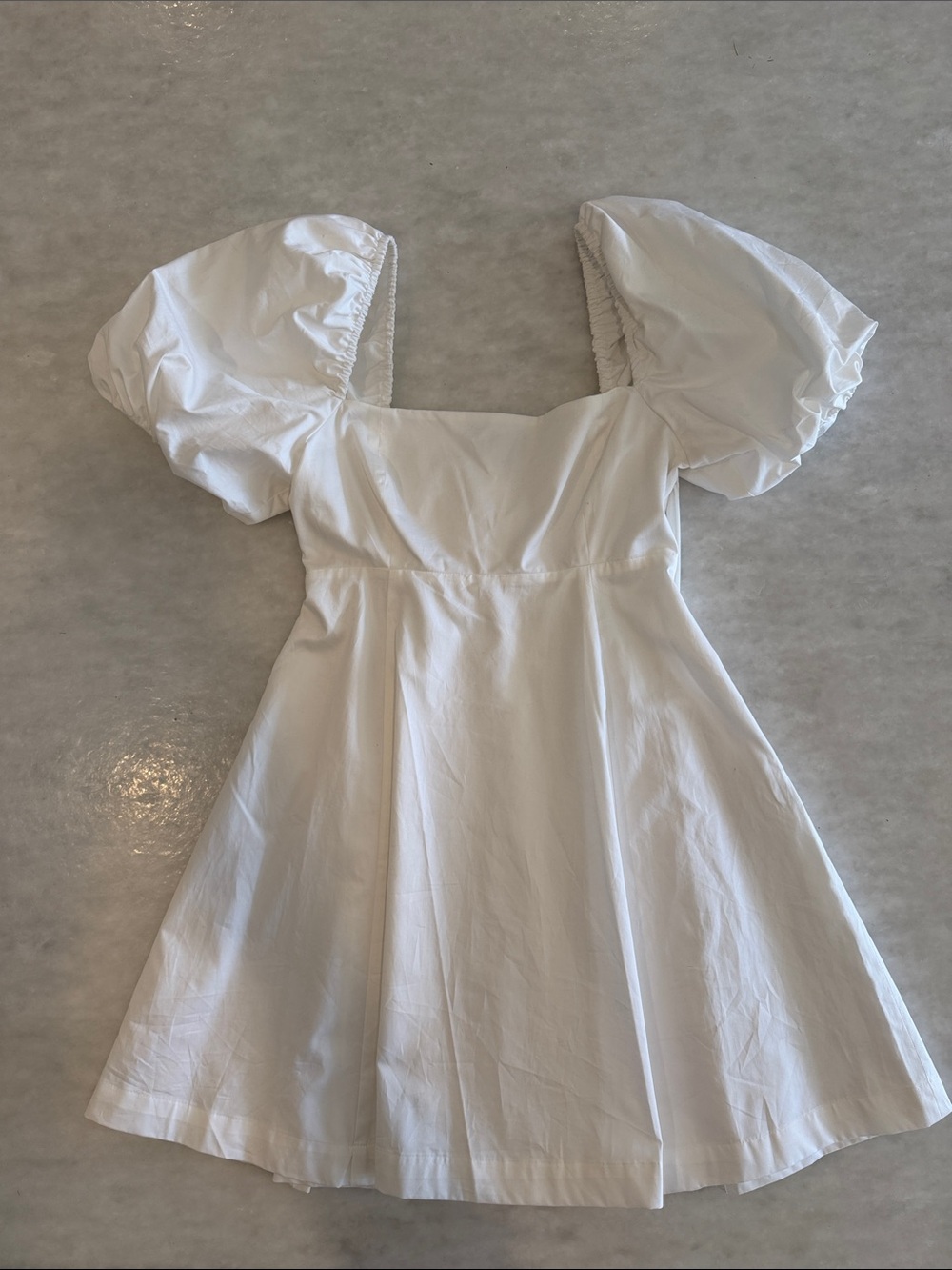 Hill House White Puff-Sleeve Mini Dress NWT